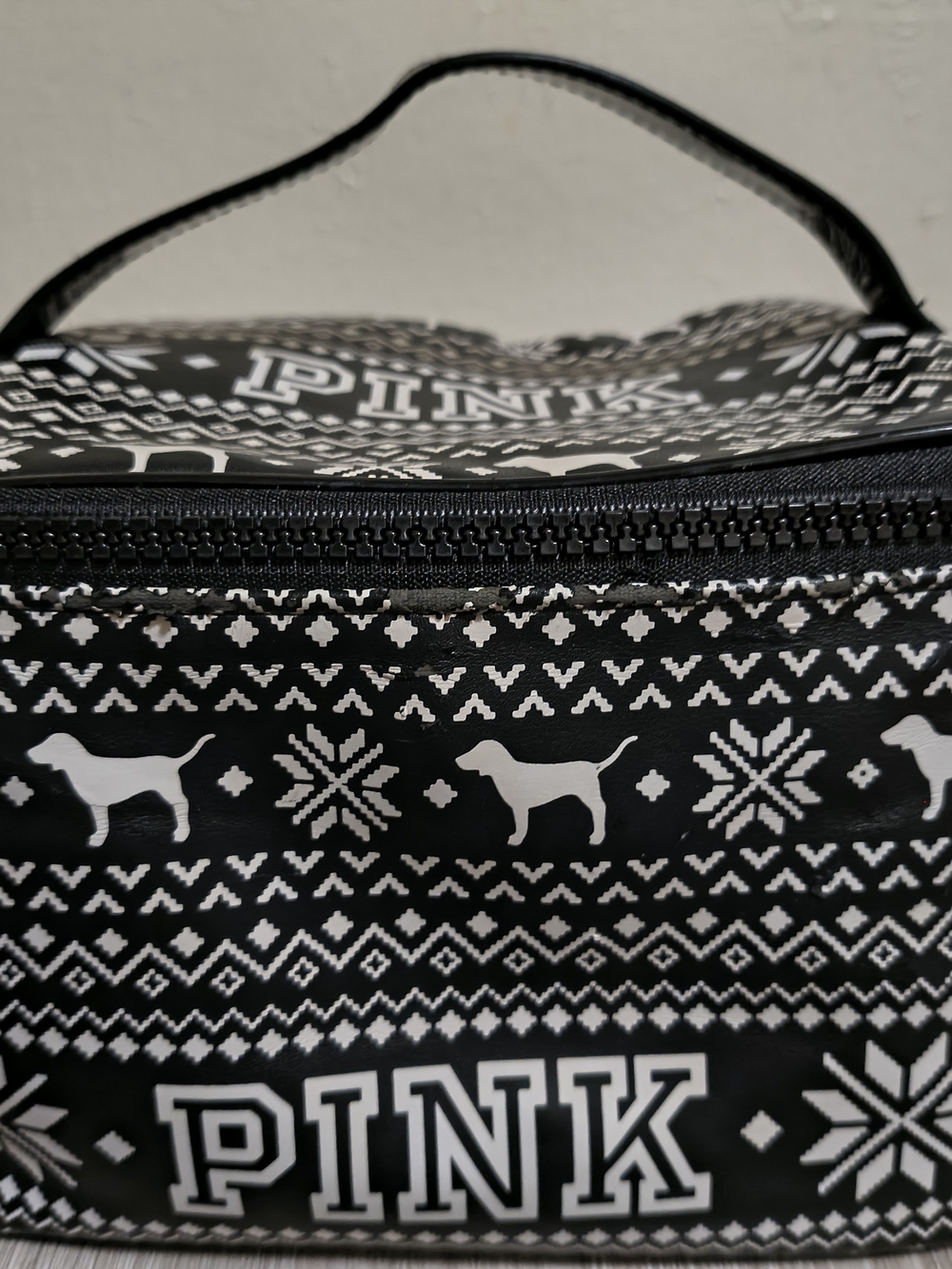 PINK Victoria's Secret Black & White Makeup Bag